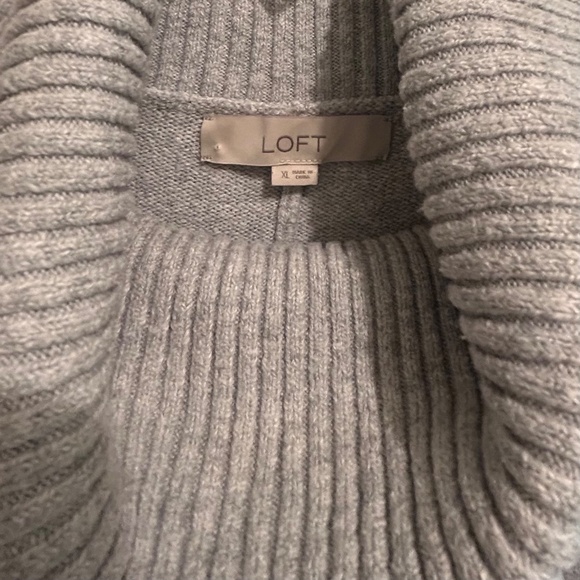 LOFT Cowl Neck Cotton Poly Blend Sweater Pockets XL - Picture 2 of 4